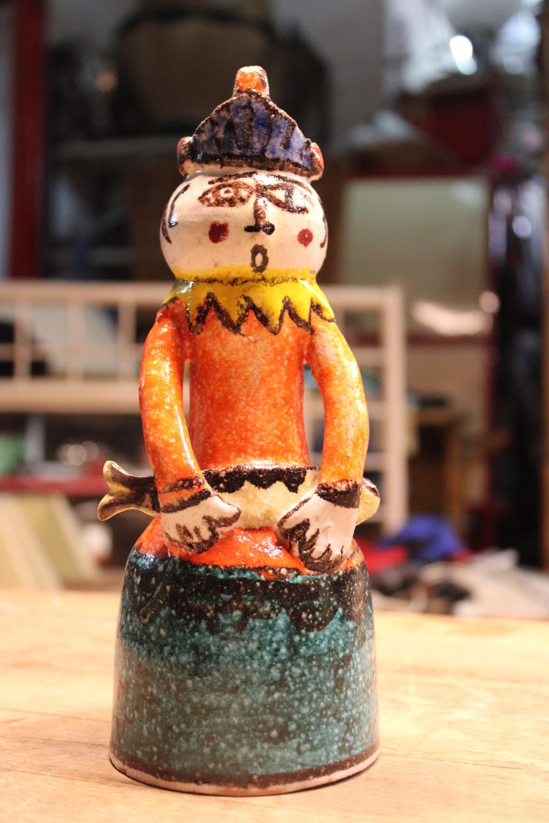 Giovanni de Simone Ceramic Sculpture Fish Seller 1970s Sicilian Style ...