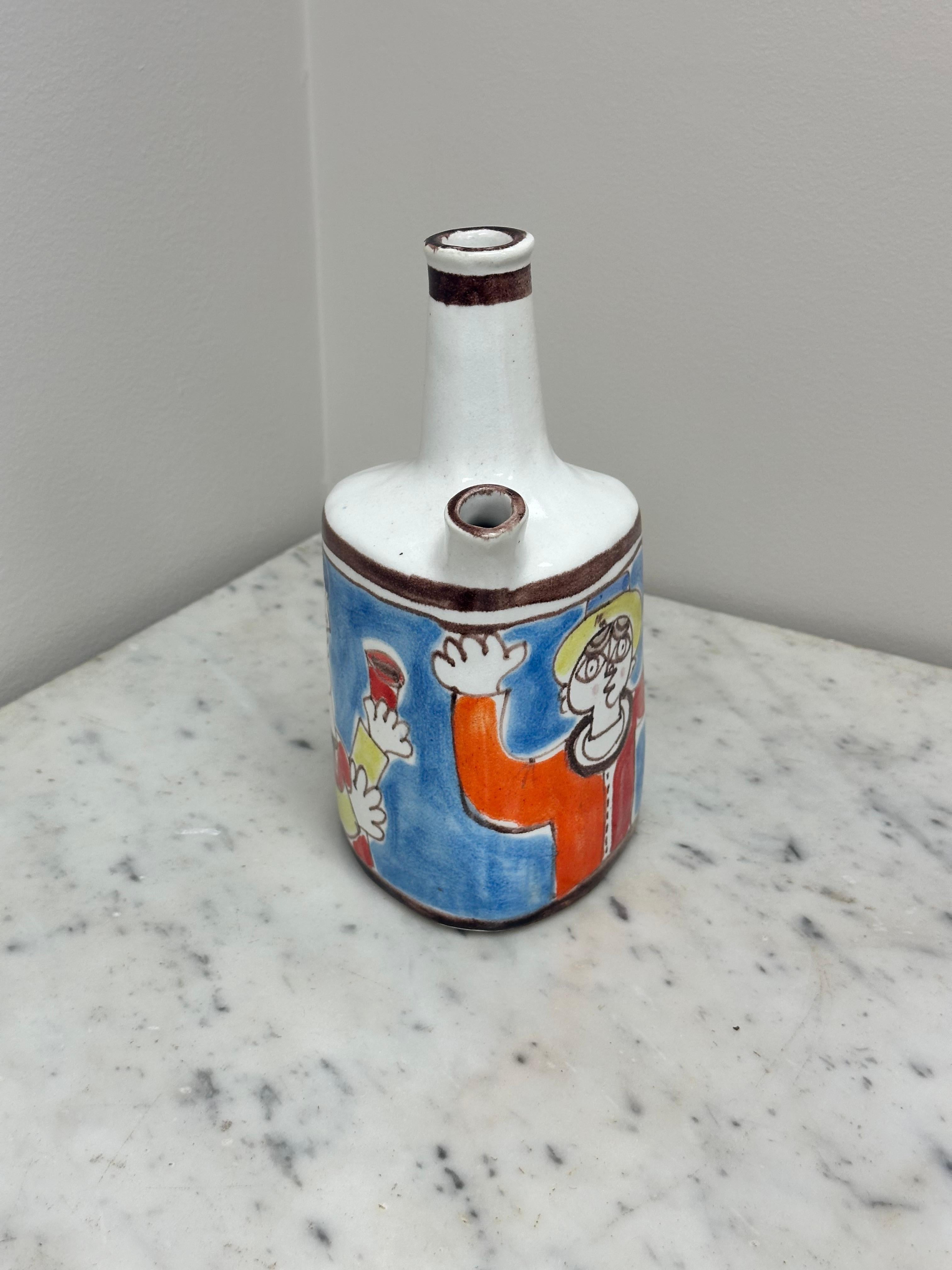 Giovanni de Simone Hand-Painted Jug Vase In Good Condition For Sale In Skokie, IL