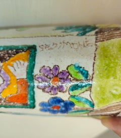 Bemalte Keramikvase von Giovanni de Simone, Mid-Century Modern Design, Italien 1960er Jahre