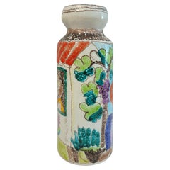 Giovanni de Simone Painted Ceramic Vase Mid-Century Modern Design Italy 1960s