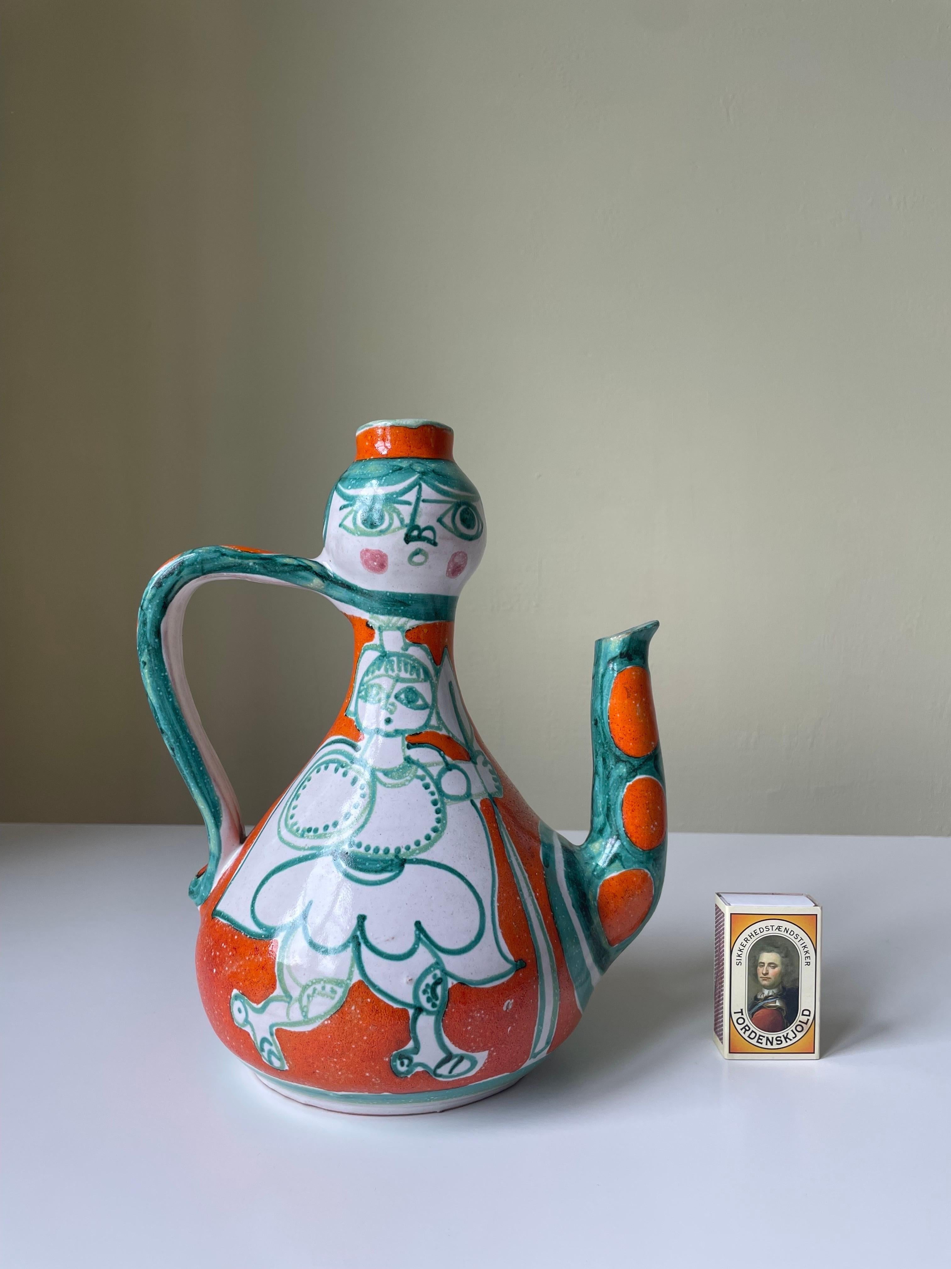 Giovanni de Simone Picasso Style Italian Figurative Pitcher Vase, 1964 6