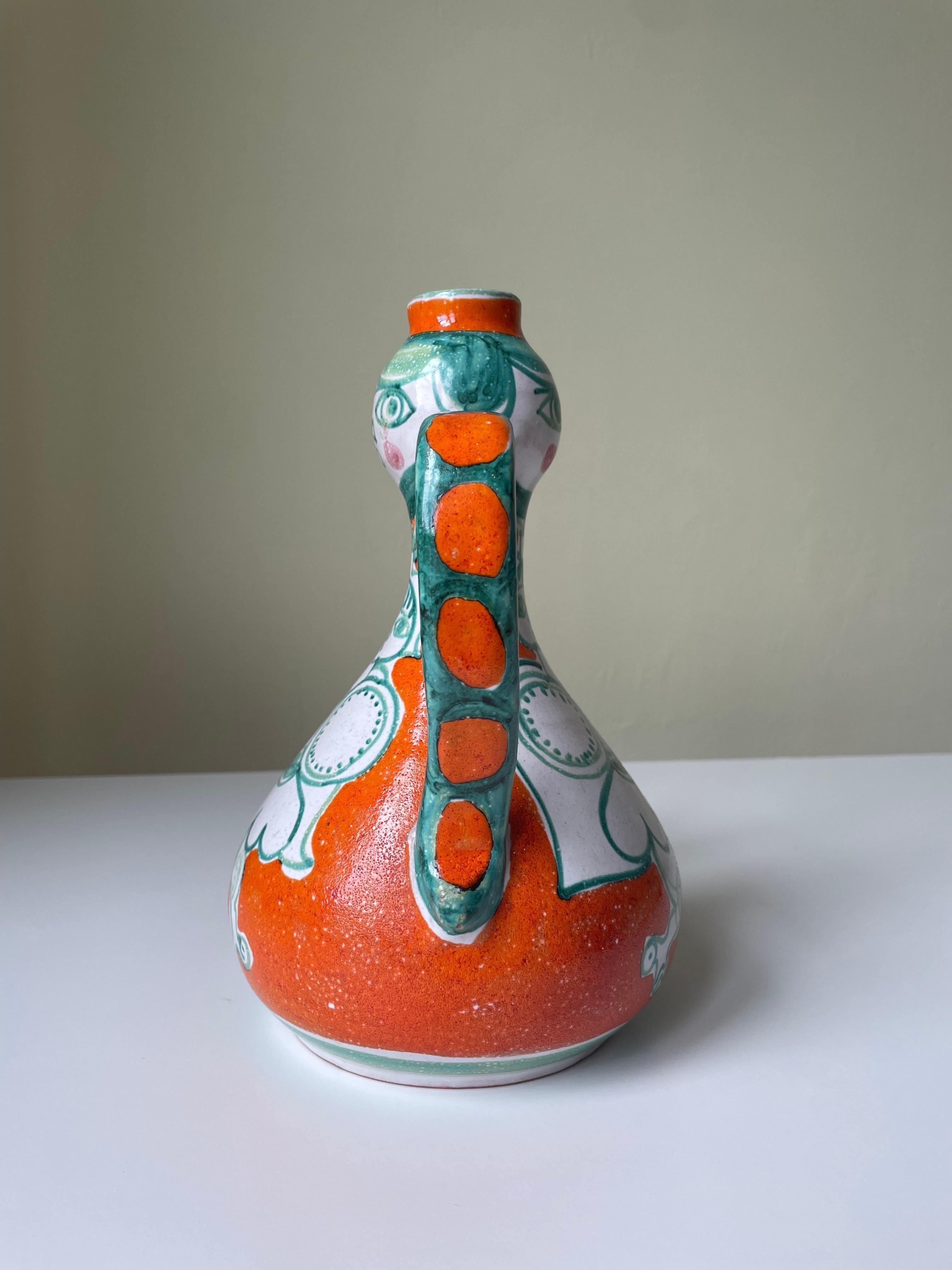 Giovanni de Simone Picasso Style Italian Figurative Pitcher Vase, 1964 In Good Condition In Copenhagen, DK