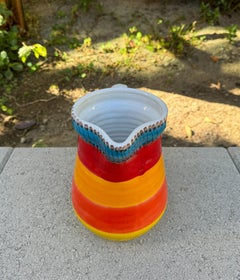 Giovanni Desimone Hand Painted Ceramic Jug / Pitcher, Italy, 1985