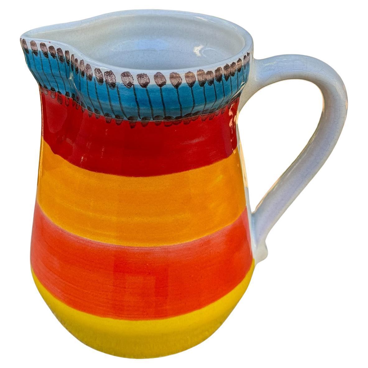 Brocca in ceramica dipinta a mano Giovanni DeSimone, Italia, 1985