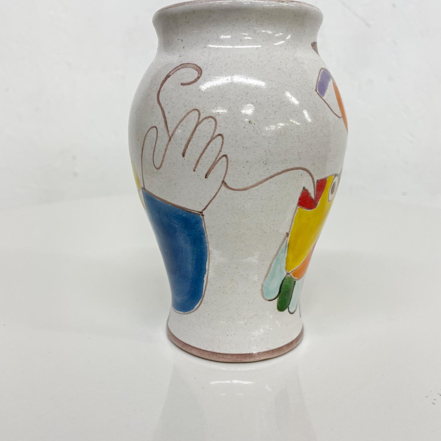 Vase italien en céramique peint à la main de Giovanni DeSimone, années 1960, ITALIE Bon état à Chula Vista, CA