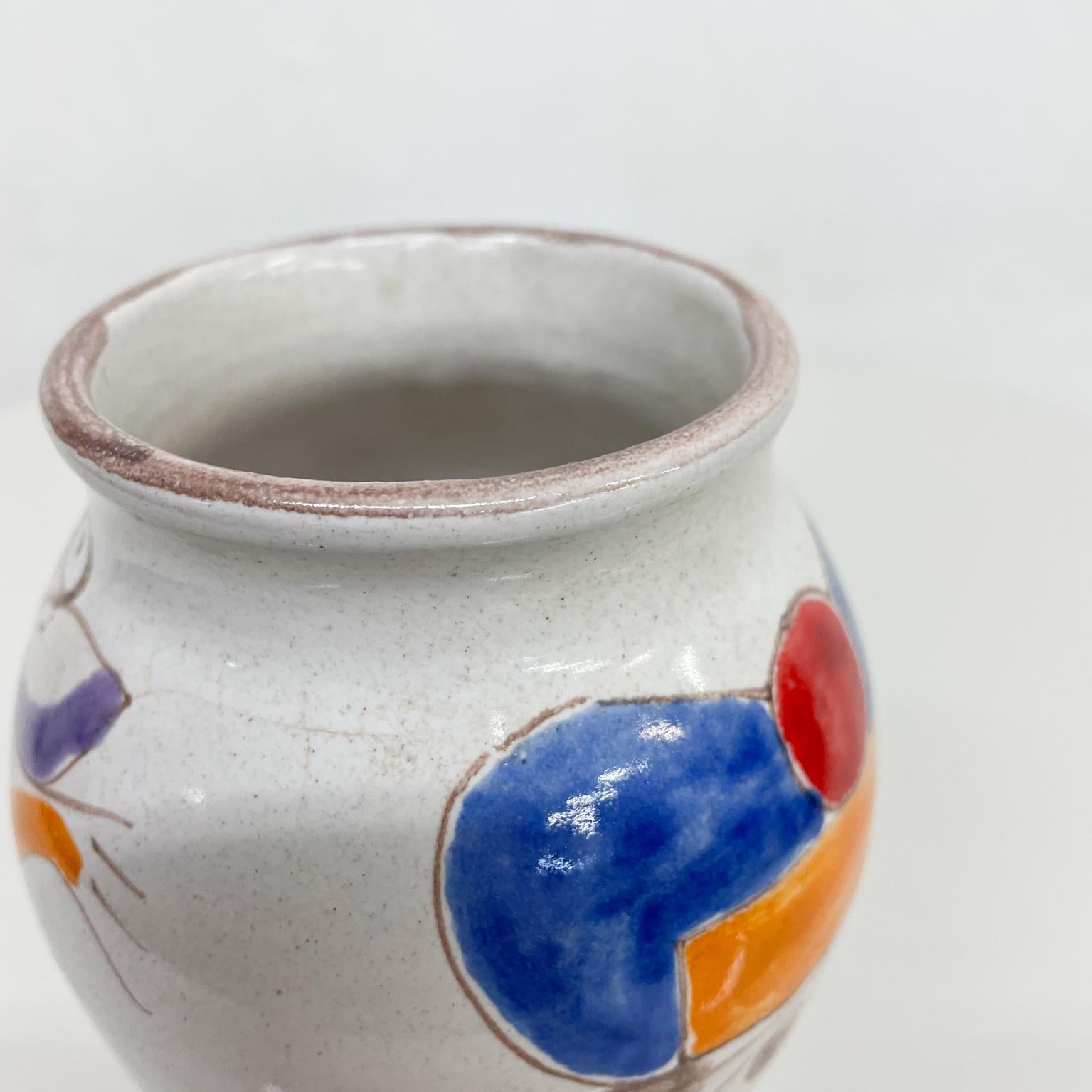 1960s Giovanni DeSimone Italian Hand Painted Ceramic Pottery Vase ITALY 1