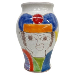 Vase italien en céramique peint à la main de Giovanni DeSimone, années 1960, ITALIE