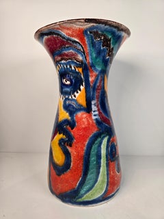 Giovanni Desimone Large Italian Art Pottery Vase Mid Century Modern Unusual