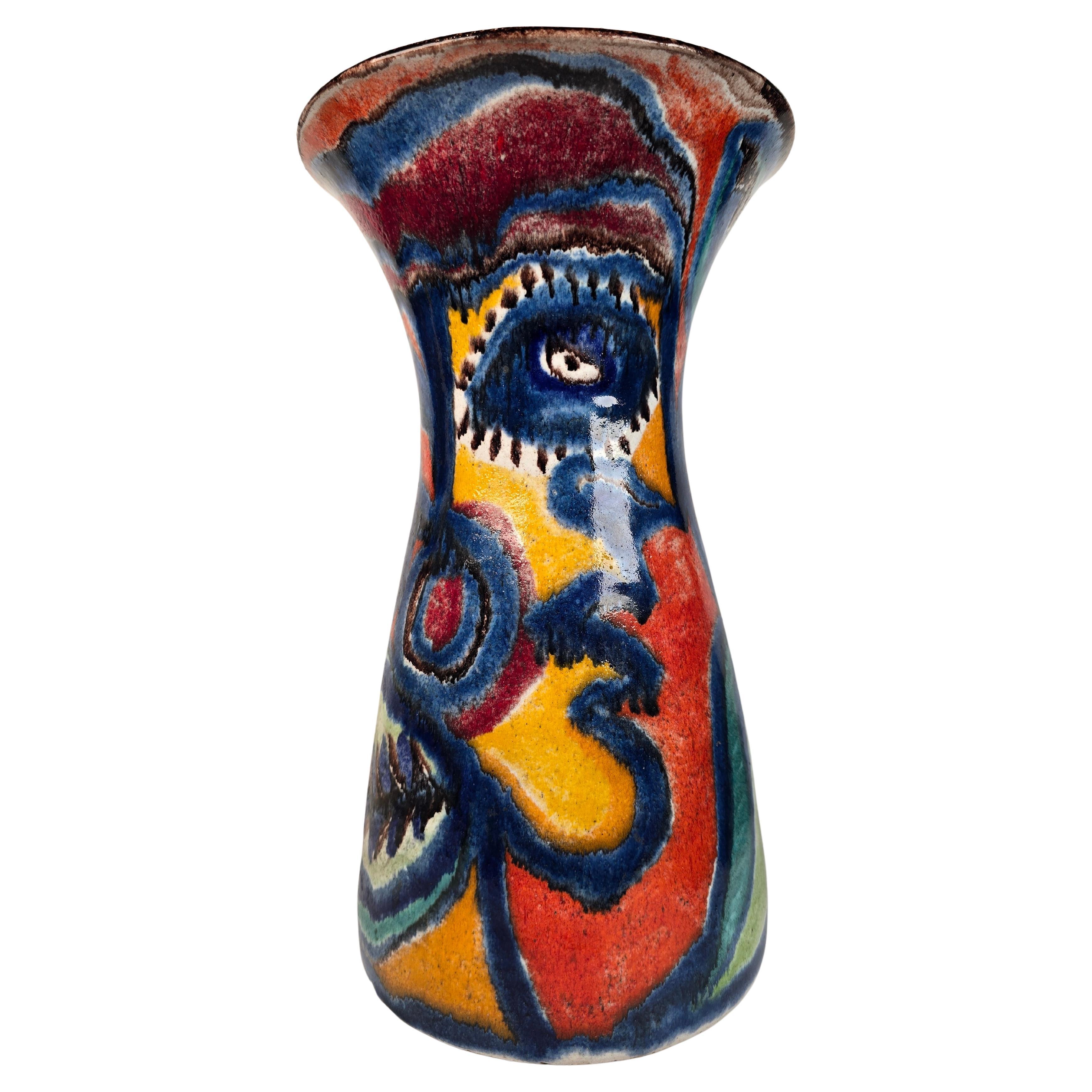 Giovanni DeSimone Grande Vaso in ceramica d
arte italiana Mid Century Modern Insolito