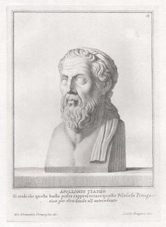 Apollonius of Tyana, Ancient Greek, C18th Classical antique engraving print