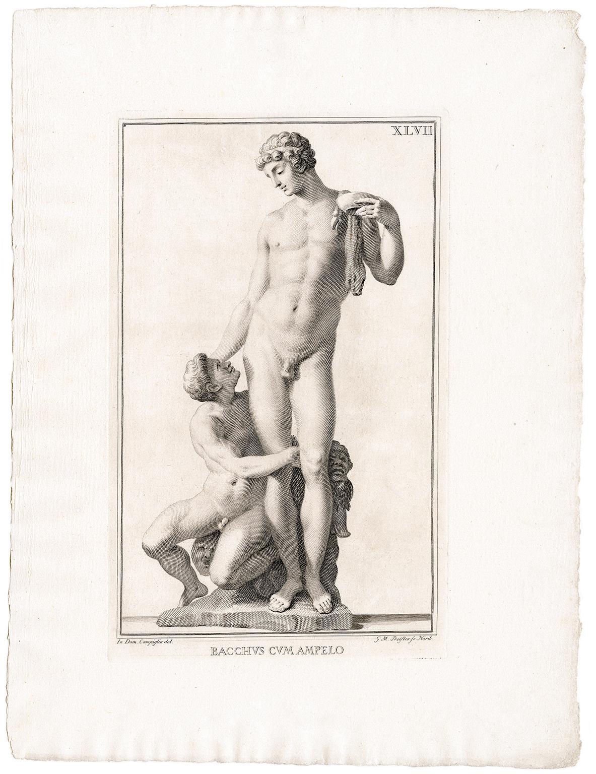 'Baco Cumampelo' - Realismo clásico italiano del siglo XVIII - Print de Giovanni Domenico Campiglia