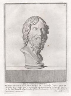 Euripides, Ancient Greek, C18th Grand Tour Classical antique engraving print
