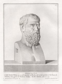 Heraclitus, Ancient Greek, C18th Grand Tour Classical antique engraving print