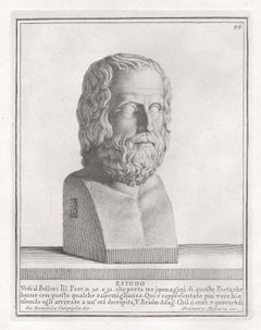 Hesiod, Ancient Greek, C18th Grand Tour Classical antique engraving print