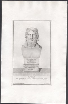 Plato, Ancient Greek, C18th Grand Tour Classical antique engraving print