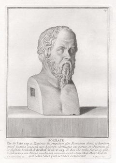 Socrates, Ancient Greek philosopher, C18th Classical antique engraving print