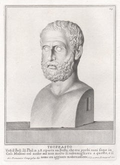 Theophrastus, Ancient Greek, C18th Grand Tour Classical Antique engraving print