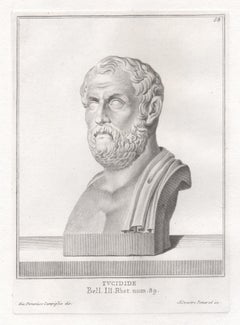 Thucydides, Grèce antique, gravure antique classique du 18e Grand Tour
