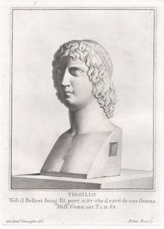 Virgil, Ancient Roman, C18th Grand Tour Classical antique engraving print