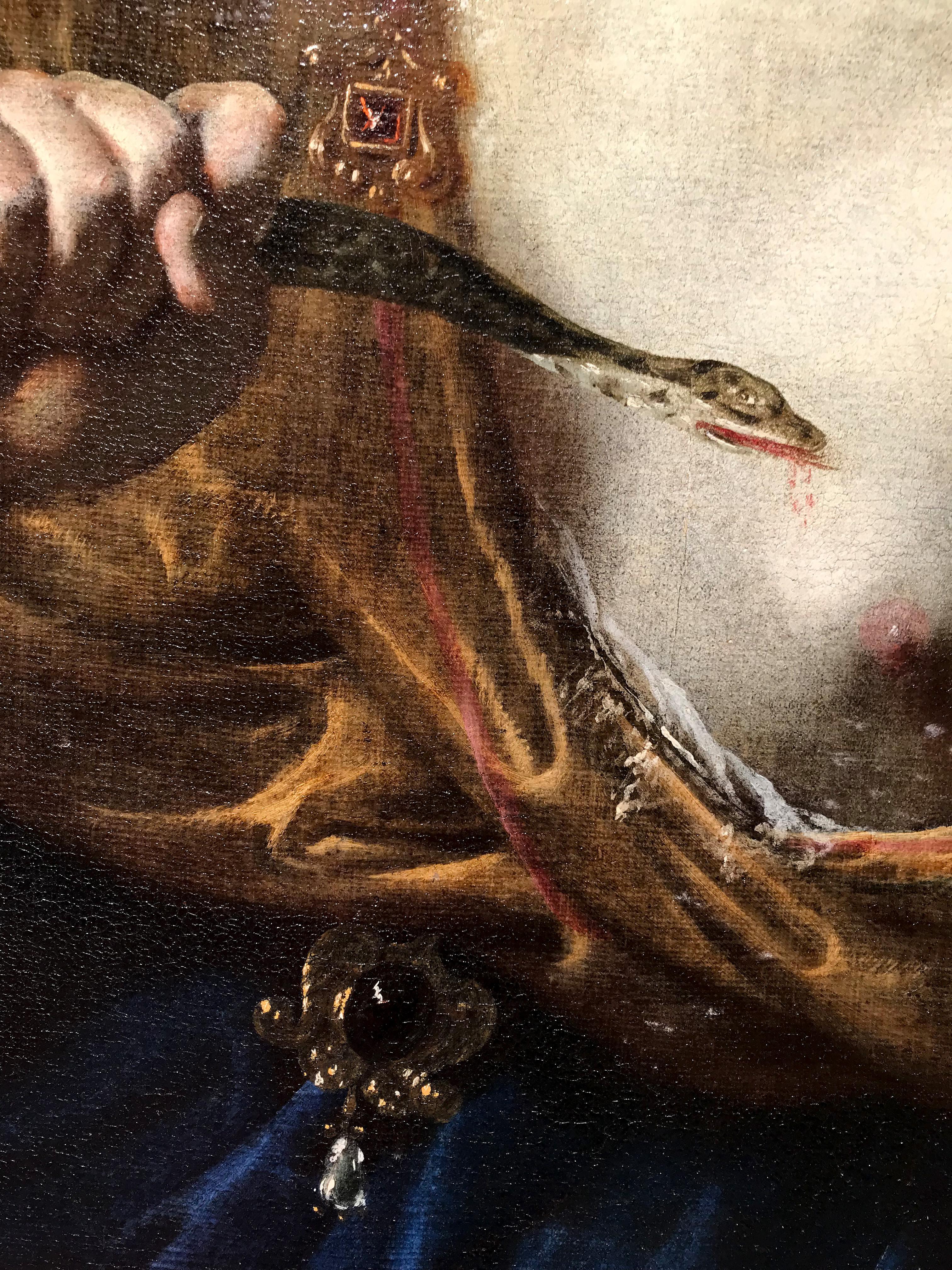 Siglo XVII por Giovanni Domenico Ferrucci La muerte de Cleopatra Óleo sobre lienzo en venta 3