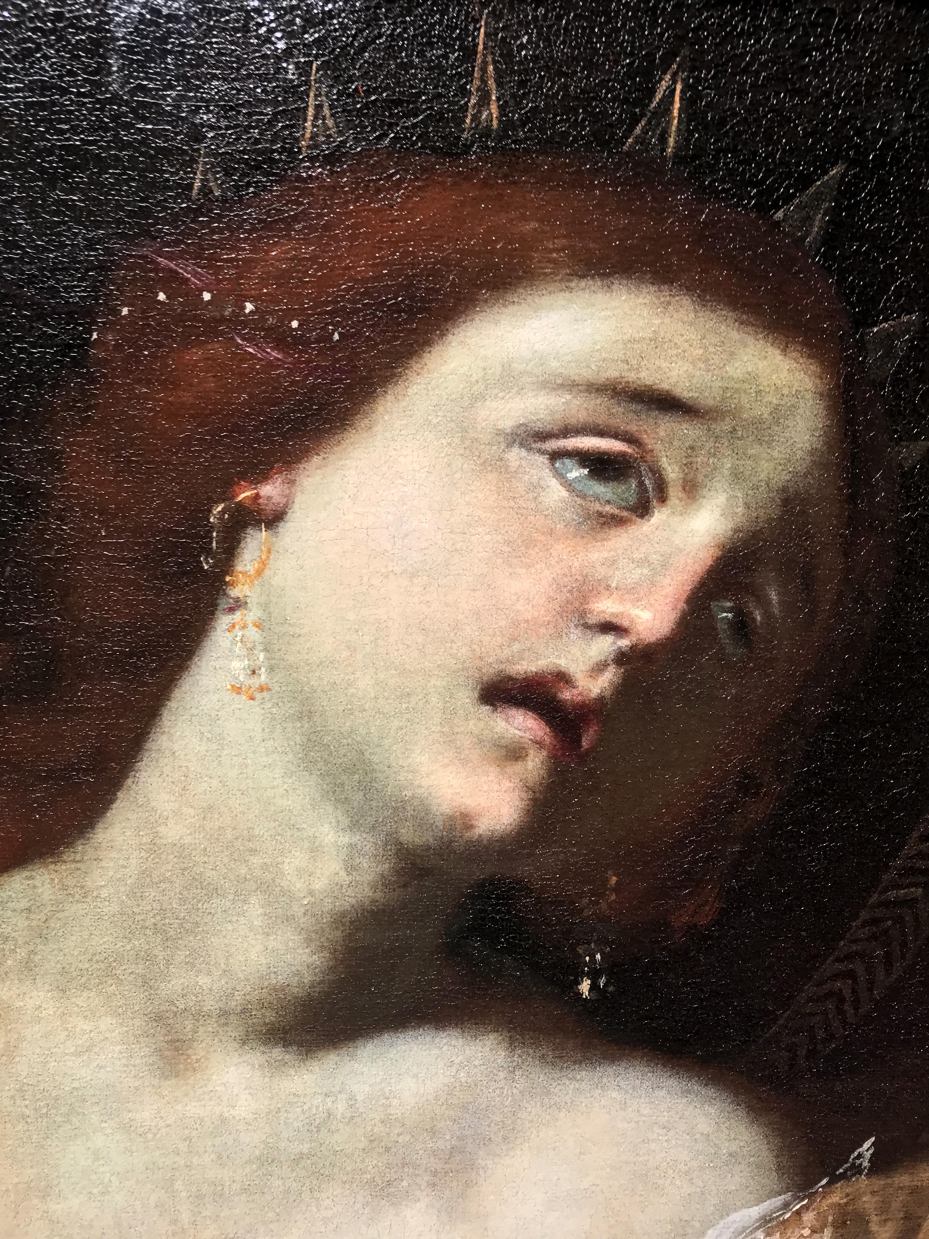 Siglo XVII por Giovanni Domenico Ferrucci La muerte de Cleopatra Óleo sobre lienzo en venta 5