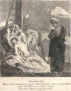 Original-Radierung von G.D. Tiepolo - 1748-1749:: Restaurierung XIII.