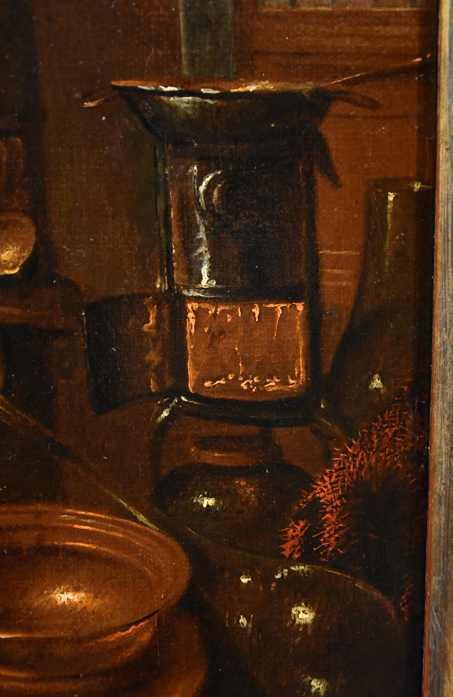 Pharmazist Valentino, signierte Farbe, Öl auf Leinwand, alter Meister, 17. Jahrhundert, Italien im Angebot 12