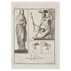 Ancient Roman Fresco Herculaneum - Etching G. Morghen  - 18th Century