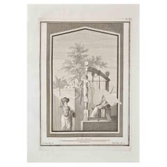 Ancient Roman Fresco Herculaneum - Etching G. Morghen  - 18th Century