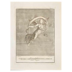 Ancienne gravure romaine Fresco Herculaneum de G. Morghen  XVIIIe siècle