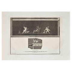 Ancient Roman Fresco Herculaneum - Etching G. Morghen  - 18th Century