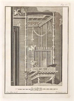 Ancient Roman Fresco Herculaneum - Etching G. Morghen  - 18th Century