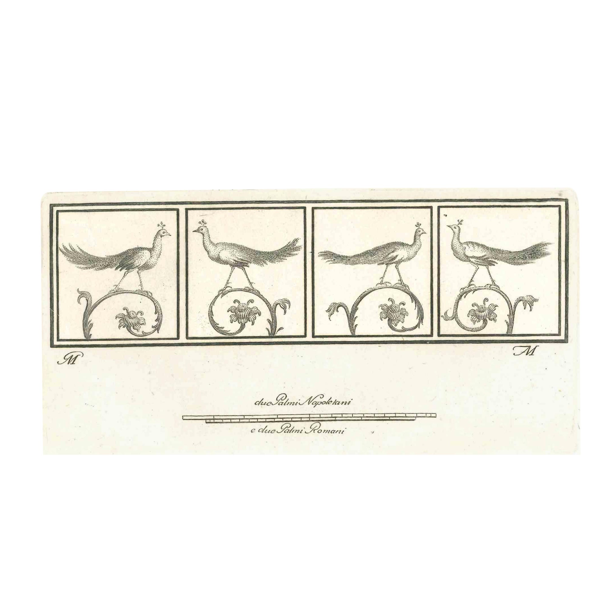 Scène romaine antique - gravure originale - 18ème siècle
