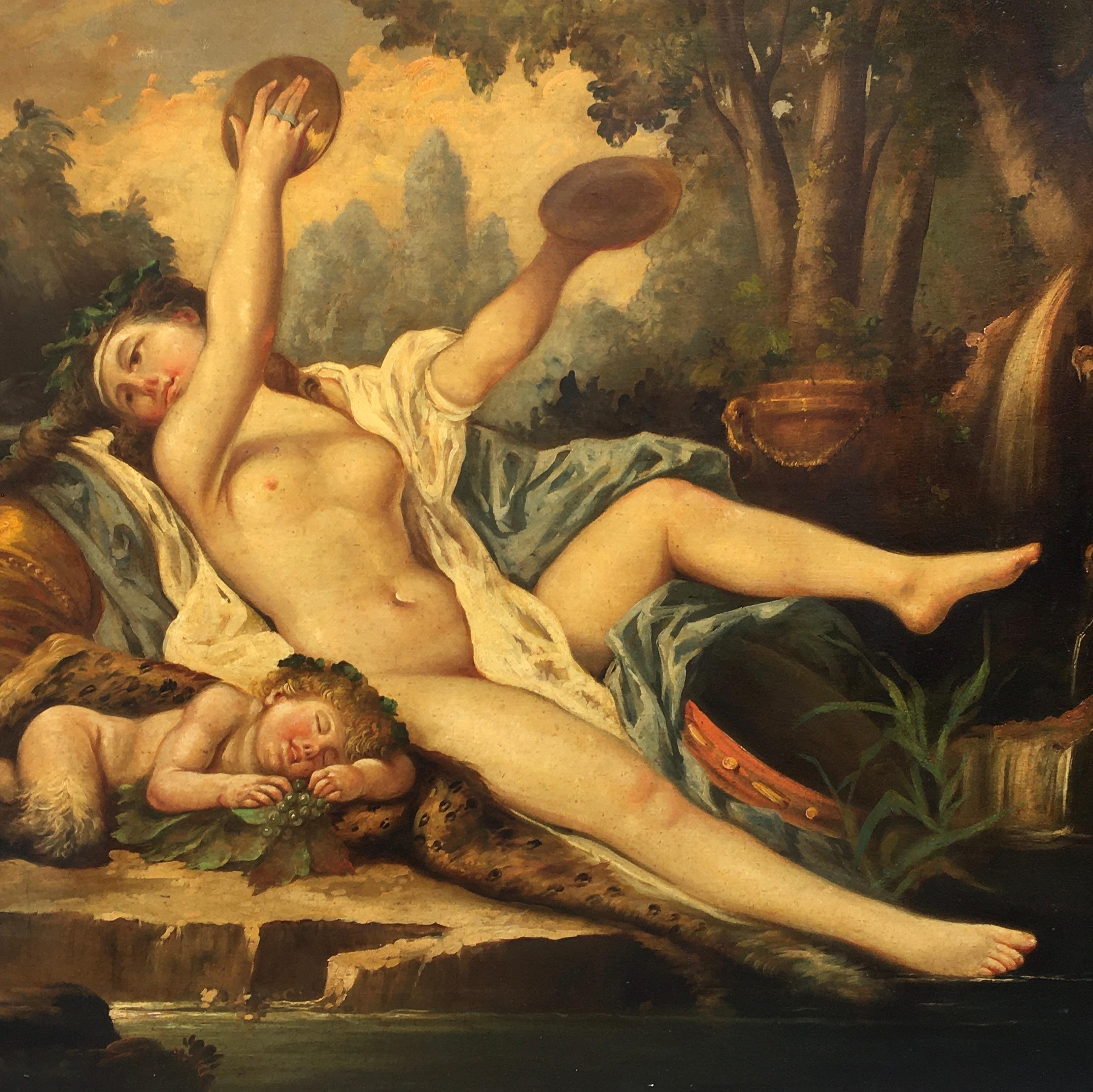ALLEGORICAL SCENE - Giovanni Faliero - Italy  Oil on Canvas Painting For Sale 1
