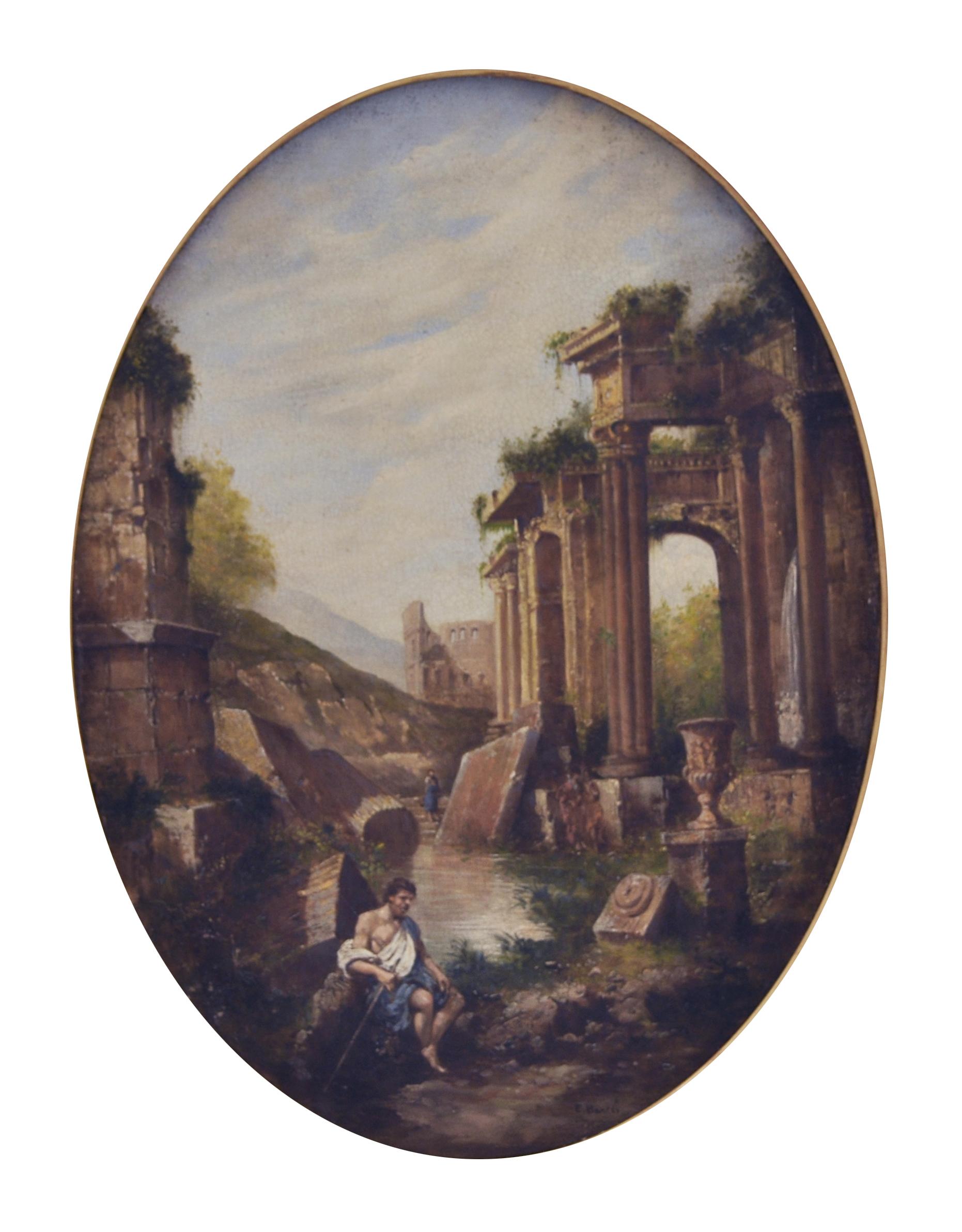 LANDSCAPE - Giovanni Faliero - Peinture à l'huile sur toile de l'école italienne en vente 1