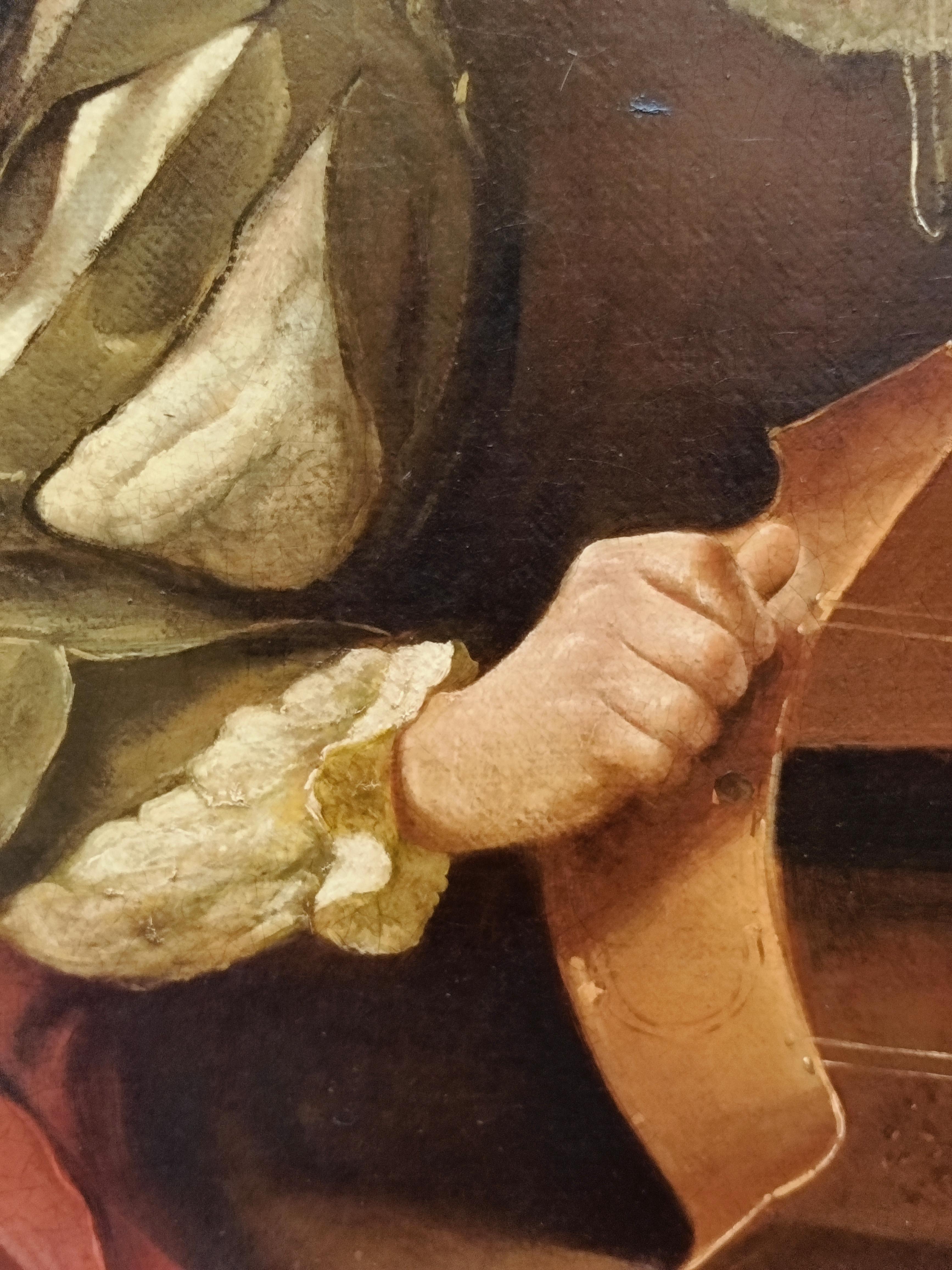 Ménestrel - Giovanni Faliero Italia 2002 - Huile sur toile cm. 80x60. 

Le tableau de Giovanni Faliero représente un musicien élégant, sa figure est bien éclairée, accentuée par de forts contrastes avec les zones ombrées. La peinture de style