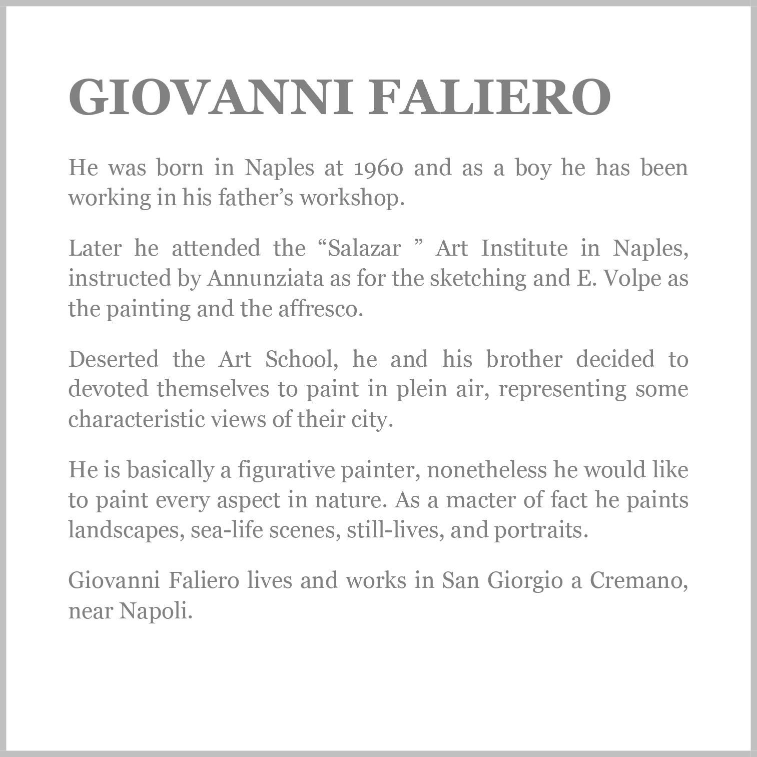 MINSTREL- G.Faliero Neapolitan School Italie - Portrait italien à l'huile sur toile  en vente 3