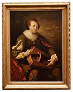 MINSTREL- G.Faliero Neapolitan School Italy - Italian Poratrait oil on Canvas