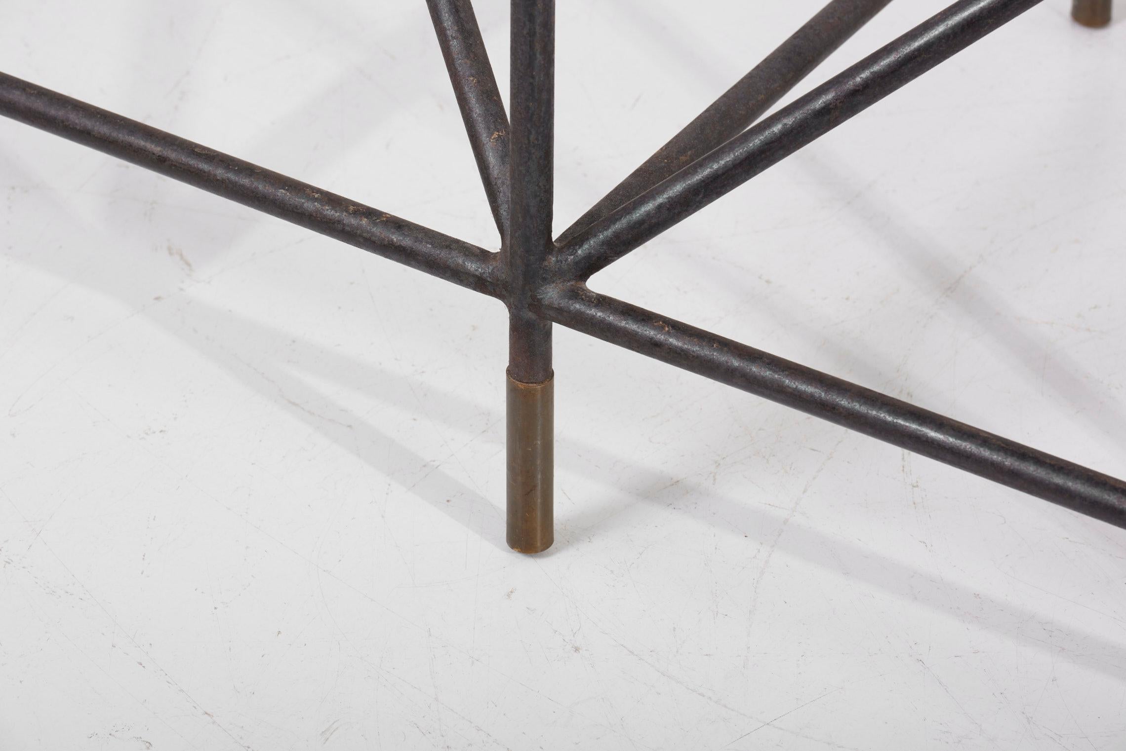 Credenza o scaffale in acciaio e marmo Giovanni Ferrabini, Italia, anni '50 in vendita 3