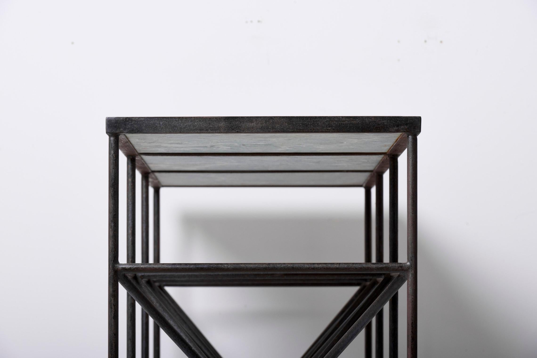 Giovanni Ferrabini Steel and Marble Sideboard or Shelf, Italy, 1950s For Sale 8