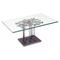 Étonnante table basse sculpturale en bronze de Giovanni Ferrabini, design italien, 1950 environ