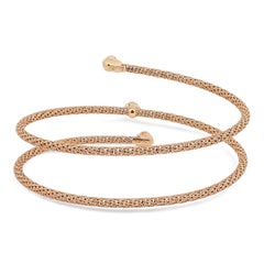Giovanni Ferraris Diamond 0.21ctw Titanium Spring Bracelet 18K Rose Gold