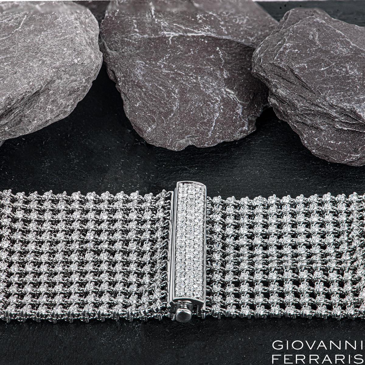 Giovanni Ferraris White Gold Diamond Bracelet 14.56ct In Excellent Condition In London, GB
