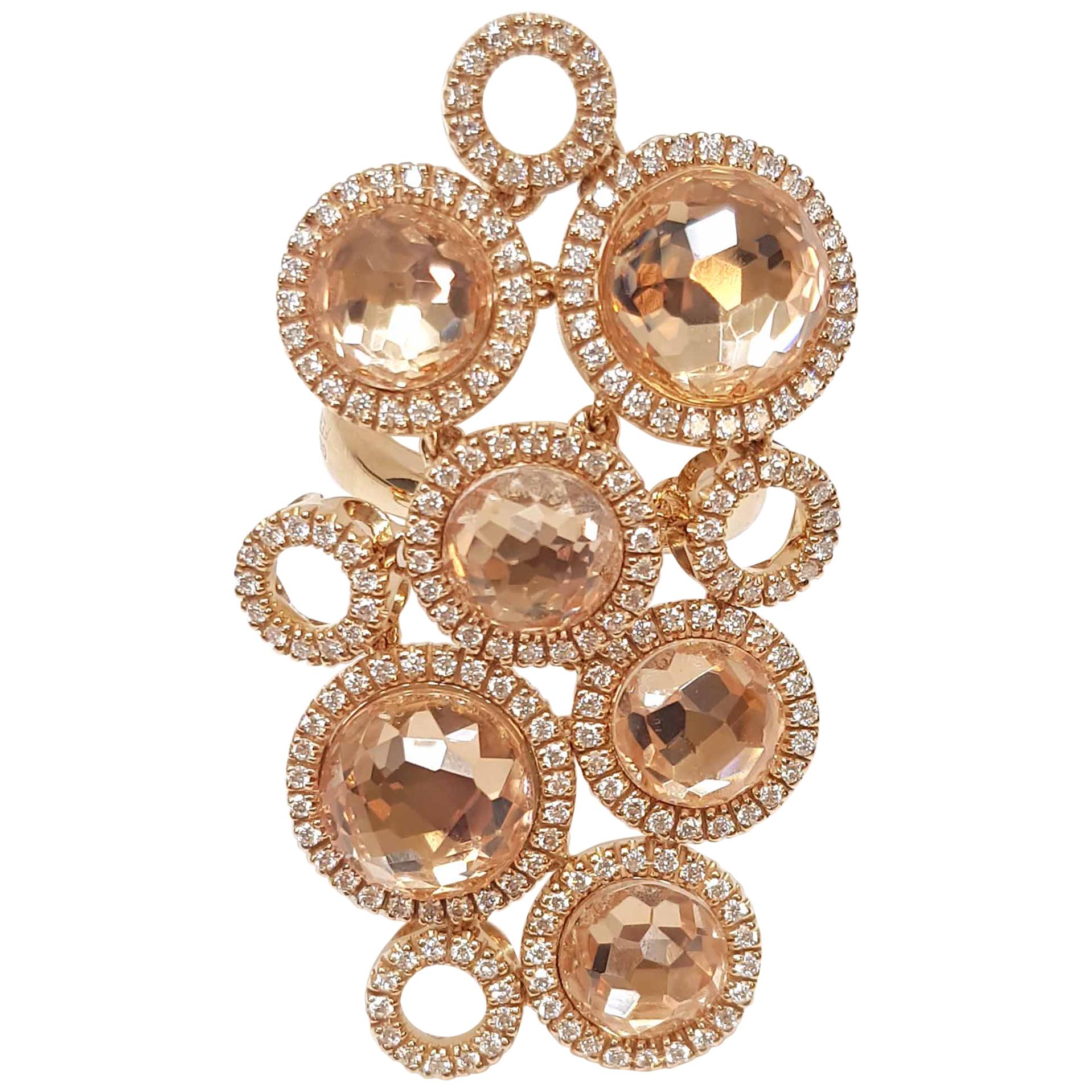 Giovanni Ferraris Bague italienne en or rose avec saphirs et diamants en vente