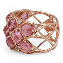 Giovanni Ferraris Pink Tourmaline 6.06ctw & Diamond Cocktail Ring 18K Rose Gold