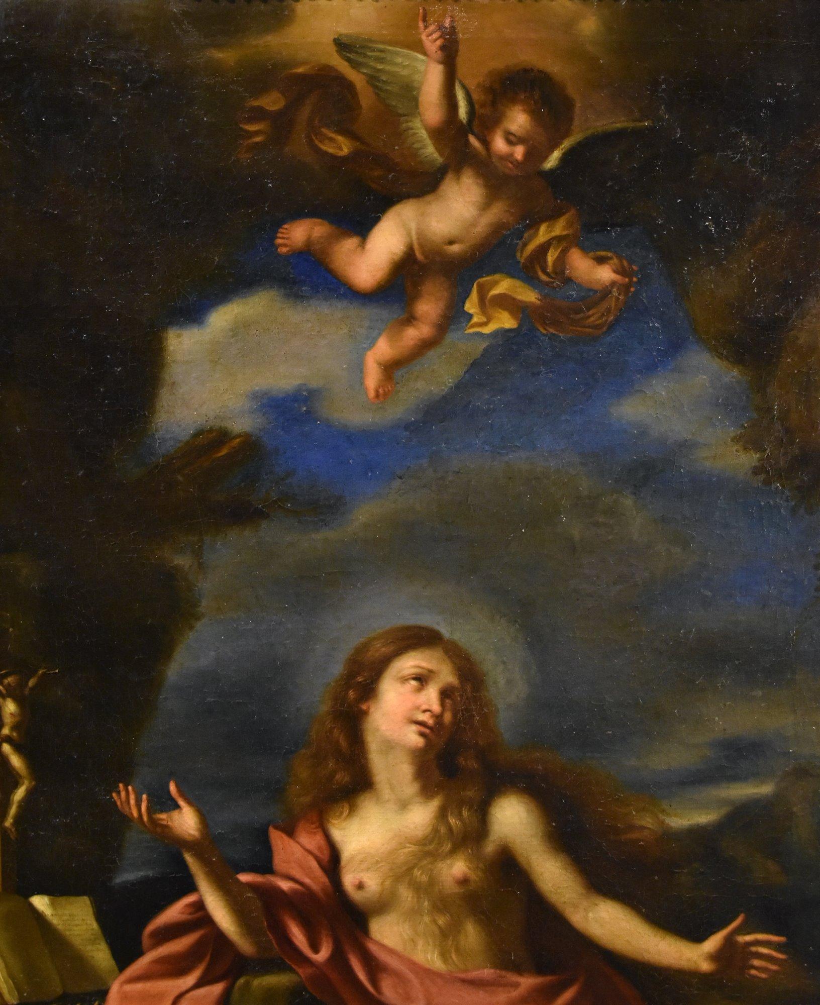 Mary Magdalene Guercino Paint 17th Century Oil on canvas Old master Religious For Sale 7