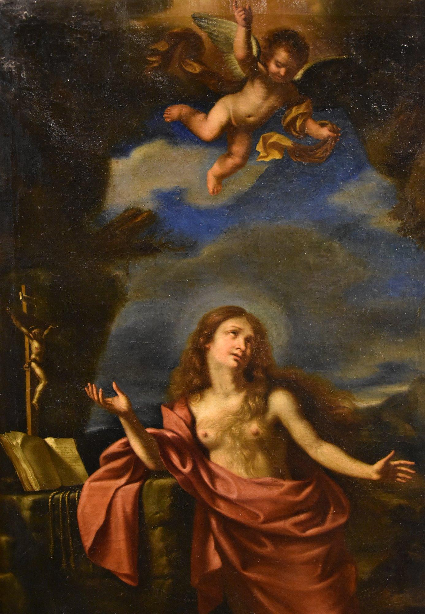 Mary Magdalene Guercino Paint 17th Century Oil on canvas Old master Religious For Sale 8