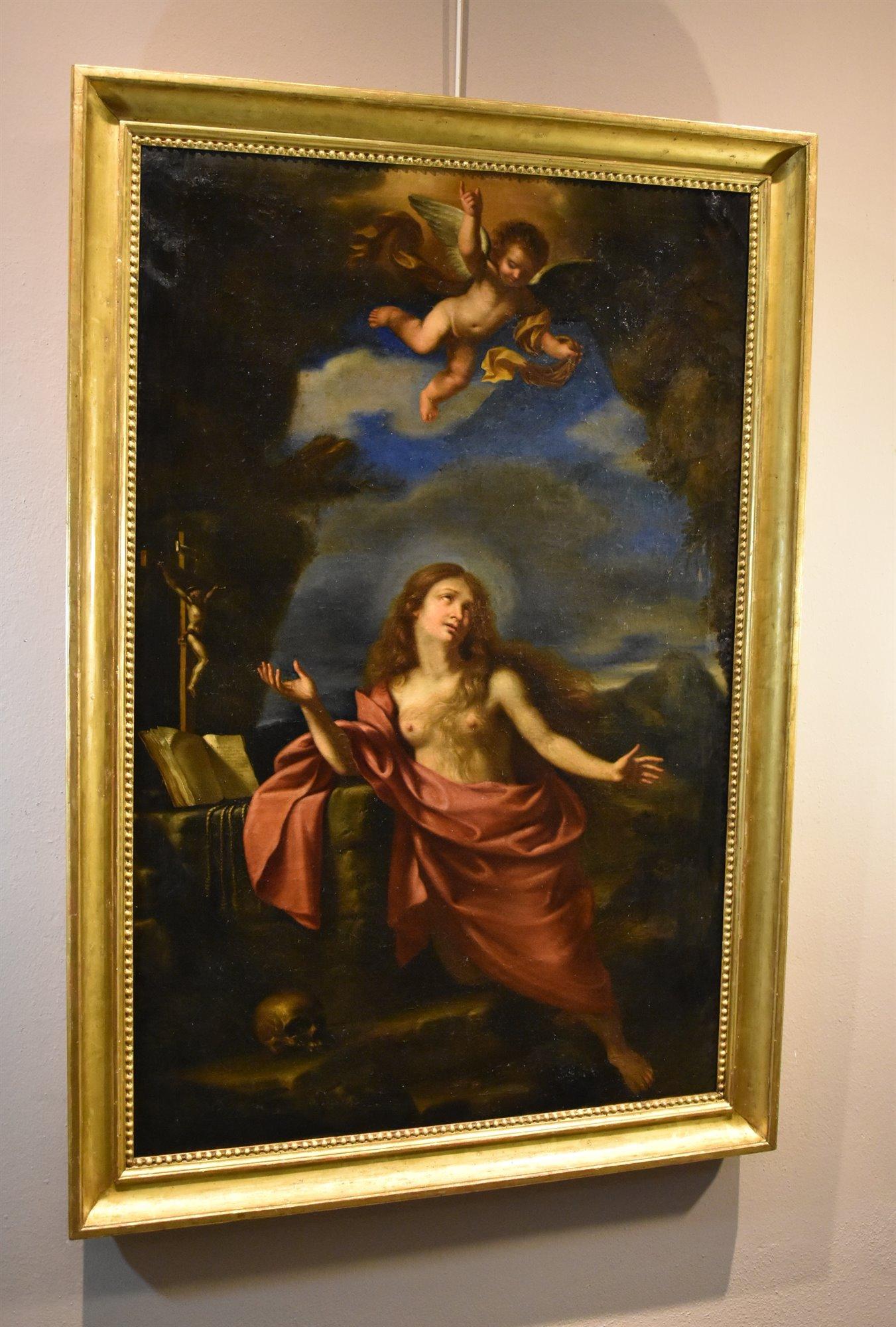 Mary Magdalene Guercino Paint 17th Century Oil on canvas Old master Religious For Sale 9