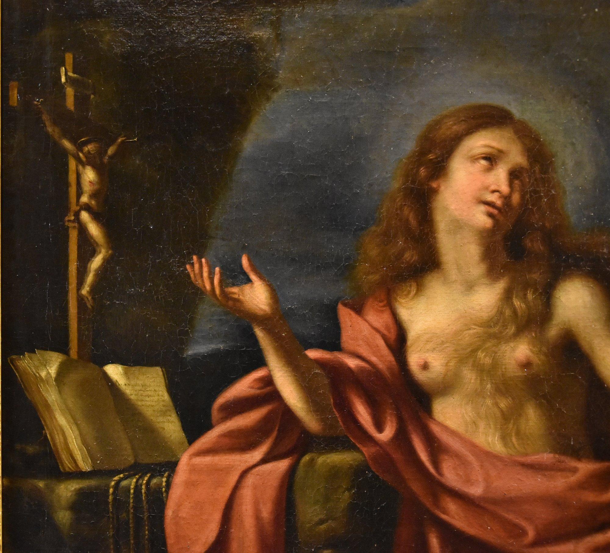 Mary Magdalene Guercino Paint 17th Century Oil on canvas Old master Religious For Sale 2