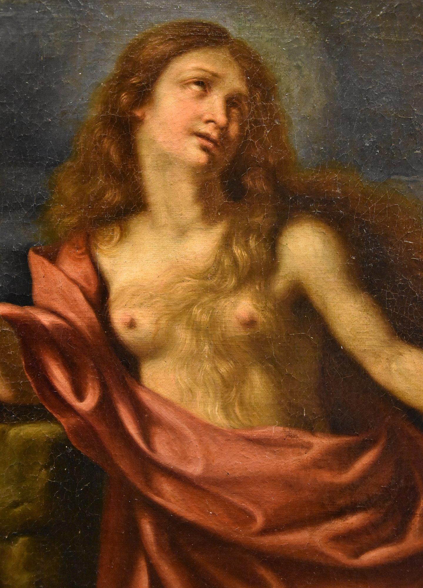 Mary Magdalene Guercino Paint 17th Century Oil on canvas Old master Religious For Sale 4